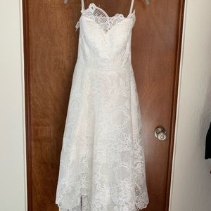 White strapless gown